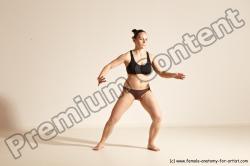 Underwear Martial art Woman White Moving poses Average long colored Dynamic poses Academic